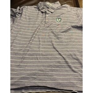 Peter Millar Royal Dornach Polo XXl Golf Shirt Purple Striped